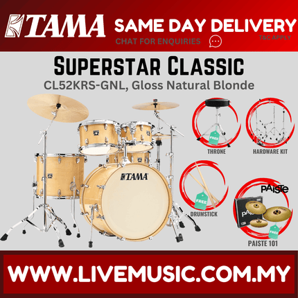 Tama Superstar Classic CL52KRS 5-Piece With Paiste101 Cymbal Set - ( CL-52KRS )