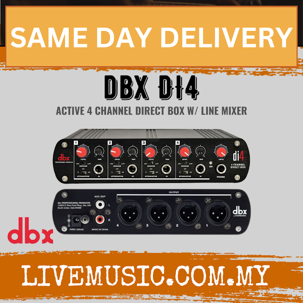 Dbx By Harman DI4 Active 4 Channel Direct Box with Line Mixer ( DbxDi4 / Dbx Di4 )