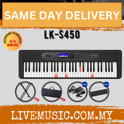 Casio LK-S450 61-key Arranger Keyboard w/Keyboard Stand - Black ( LKS450 )
