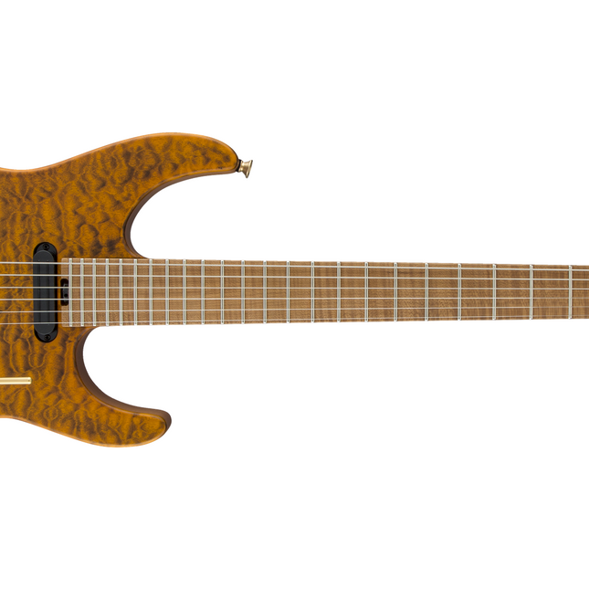 Jackson USA Signature Phil Collen PC1 Satin Stain Electric Guitar, Flame Maple Fretboard - Transparent Amber (PC-1/PC 1)