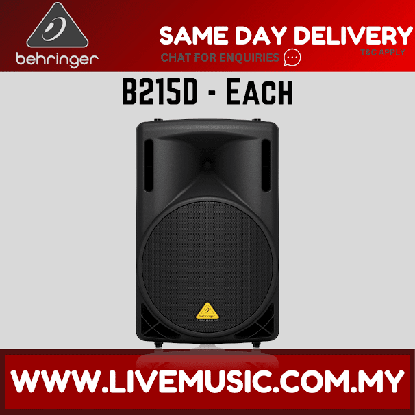 Behringer Eurolive B215D 550W 15" Powered Speaker w/Shure SV100 Vocal Microphone, Stand, Cable - Each ( B-215D / B 215D )