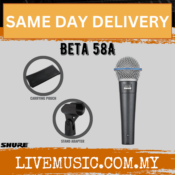 Shure BETA 58A Supercardioid Dynamic Vocal Microphone (BETA-58A / BETA58A)