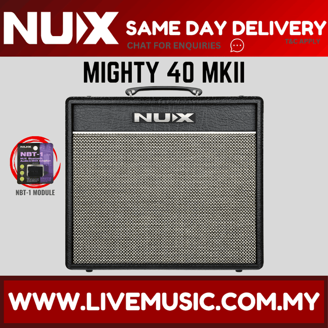 NUX Mighty 40 MKII 40-watt Compact Guitar Amplifier ( Mighty40 / Mighty-40 )