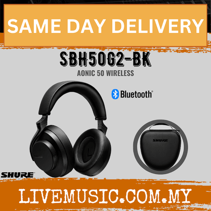 Shure SBH50G2-BK AONIC 50 Wireless Noise Cancelling Headphones ( SBH50G2BK / SBH50G2 BK )