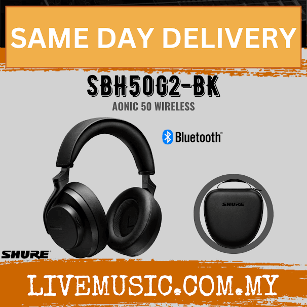 Shure SBH50G2-BK AONIC 50 Wireless Noise Cancelling Headphones ( SBH50G2BK / SBH50G2 BK )