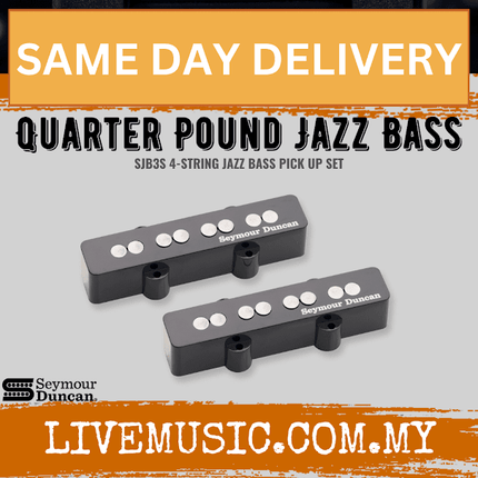 Seymour Duncan SJB-3S Quarter-pound Jazz Bass Pickup Set - Black (SJB3S)