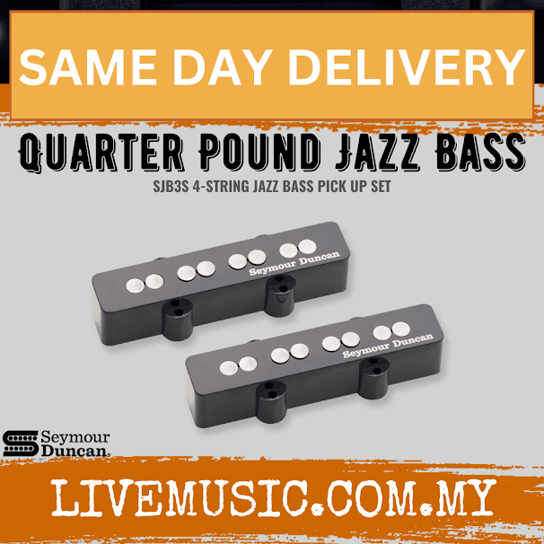 Seymour Duncan SJB-3S Quarter-pound Jazz Bass Pickup Set - Black (SJB3S)