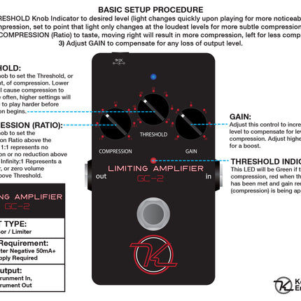 Keeley GC-2 Limiting Amplifier Guitar Compression Effects Pedal (GC2/GC 2)
