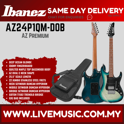 Ibanez AZ24P1QM Electric Guitar - Deep Ocean Blonde (AZ24 P1QM /AZ24-P1QM )