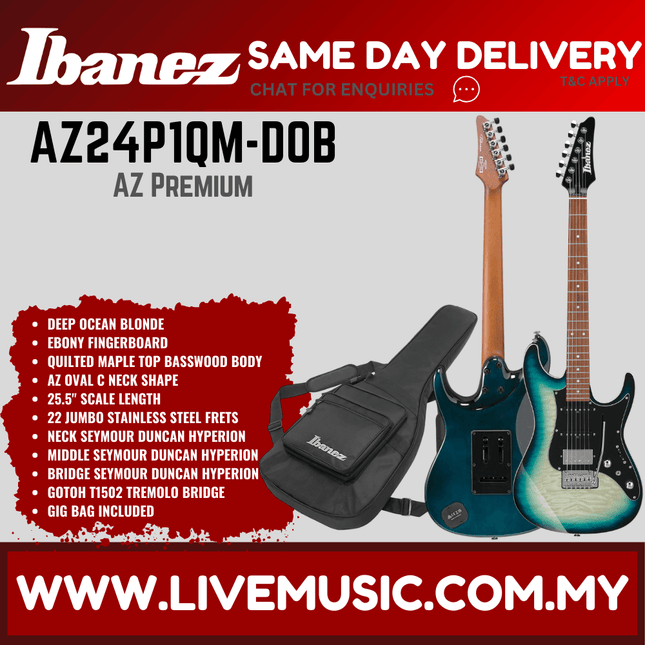 Ibanez AZ24P1QM Electric Guitar - Deep Ocean Blonde (AZ24 P1QM /AZ24-P1QM )