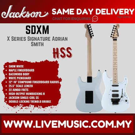 Jackson SDXM X Series Signature Adrian Smith Electric Guitar, Maple Fretboard - Snow White