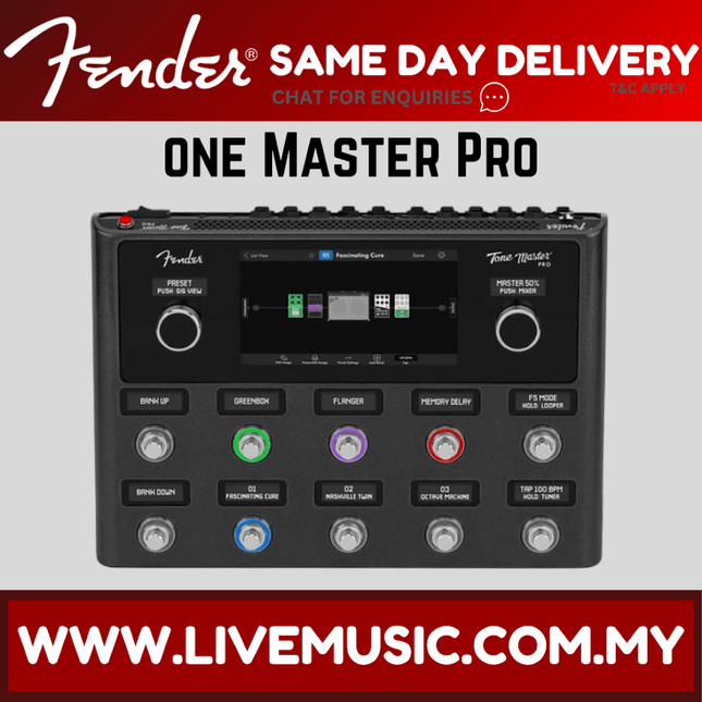 Fender Tone Master Pro multi-effects guitar processor front panel with knobs and switches