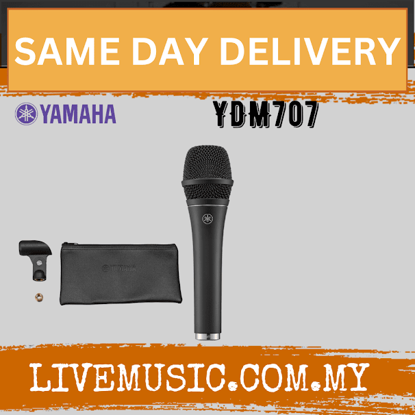 Yamaha YDM707 Dynamic Supercardioid Microphone - Black/White ( YDM 707 YDM-707 )