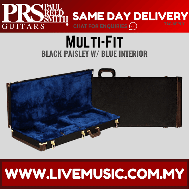PRS Multi-Fit Guitar Case, Black Paisley w/ Blue Interior