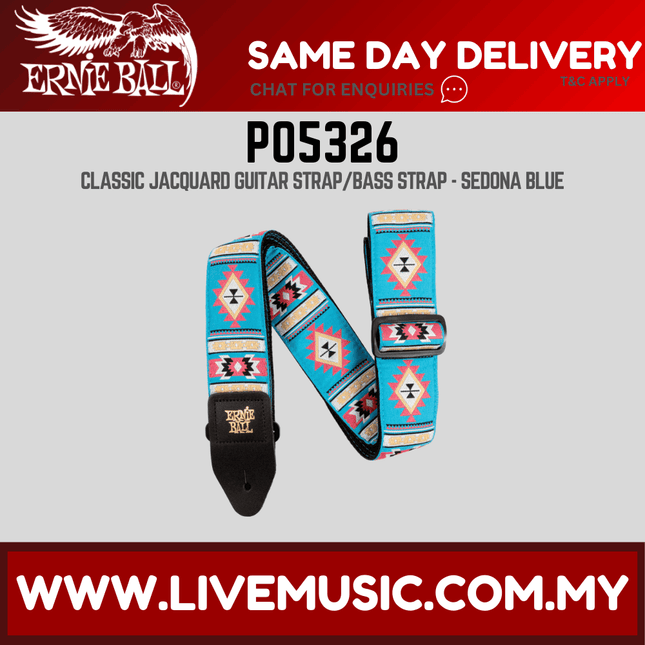 Ernie Ball 5326 Jacquard Guitar Strap, Sedona Blue
