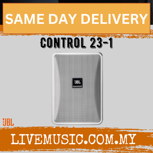 JBL Control 23-1 3 inch Ultra-Compact Indoor/Outdoor Speaker - Black / White - Each ( Control231 Control 23 1)