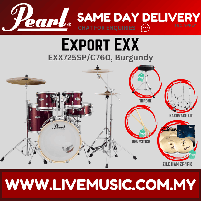 Pearl Export EXX 5-Piece Drum Set with Zildjian ZP4PK Cymbals Set ( EXX725SP/C )