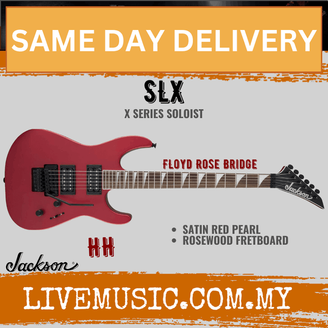 Jackson X Series Soloist SLX Electric Guitar, Rosewood Fretboard - Satin Red Pearl