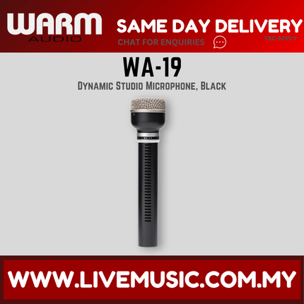 Warm Audio WA-19 Dynamic Studio Microphone, Black ( WA19 WA 19 )