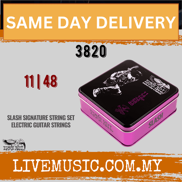 Ernie Ball  3820 Limited-edition Slash Signature Electric Guitar Strings, .011-.048 Gauge, 3-pack