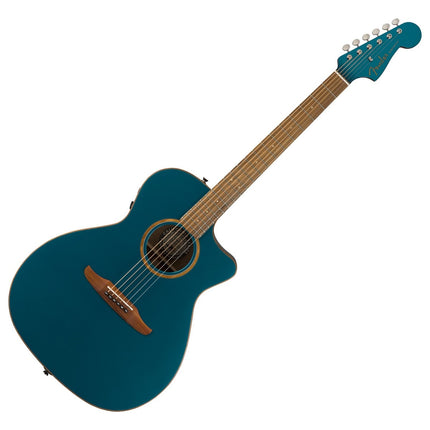 Fender California Newporter Classic Medium-Sized Acoustic-Electric Guitar with Bag - Cosmic Turquoise