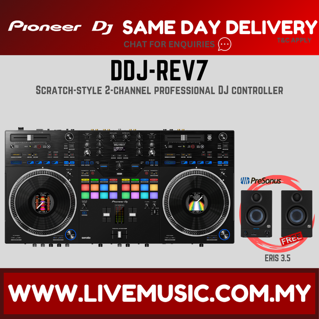 Pioneer DJ DDJ-REV7 Scratch-style 2-channel professional DJ controller With Monitor Speaker And Bag (DDJREV7 / DDJ REV7)