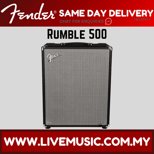 Fender Rumble 500 - 500 watts, 2x10" Bass Amplifier (Rumble500) - Black / Ivory