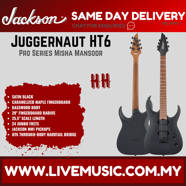 Jackson Pro Series Signature Misha Mansoor Juggernaut HT6 Electric Guitar - Satin Black