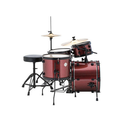 Ludwig LC178X025DIR Pocket Kit 4-Piece Drum Kit with Hardware and Cymbals - Wine Red Sparkle (LC178X 025DIR)