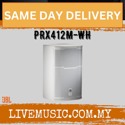 JBL PRX412M 1200W 12 inch Passive Speaker - White - Each / Pair ( PRX-412M / PRX 412M )