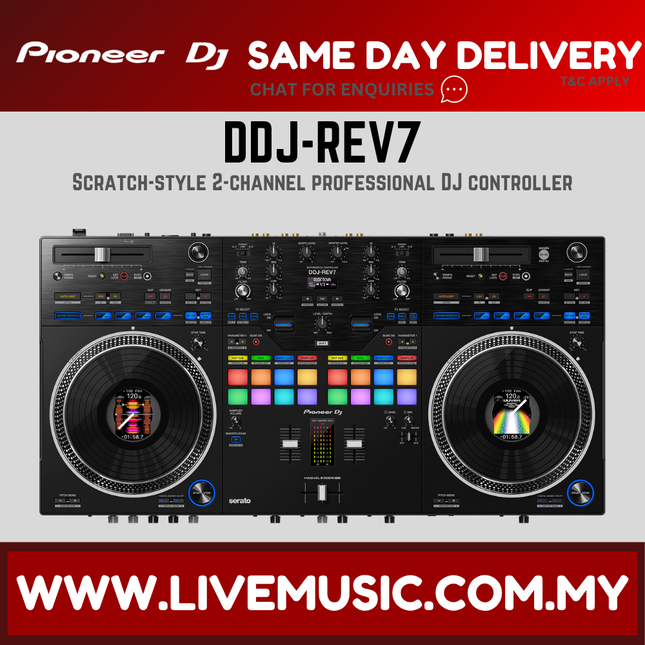 Pioneer DJ DDJ-REV7 Scratch-style 2-channel professional DJ controller With Monitor Speaker And Bag (DDJREV7 / DDJ REV7)