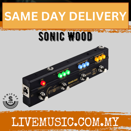 Sonicake QCE-50 Sonic Wood Acoustic Guitar Preamp DI Box Chorus Delay Reverb Pedal ( QCE 50 QCE50 )