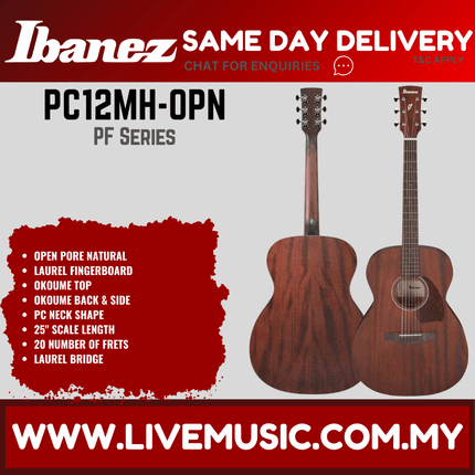 Grand concert acoustic guitar with open pore natural finish and laurel fingerboard