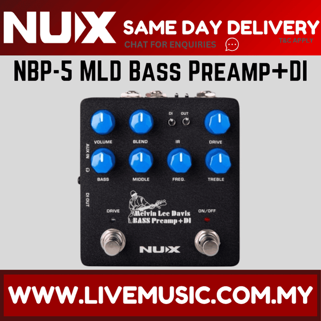 NUX NBP-5 Melvin Lee Davis Bass Preamp + DI (NBP5)