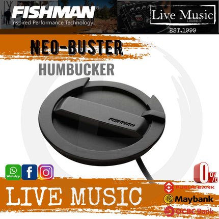 Fishman Neo-Buster Humbucker - Soundhole Acoustic Guitar Pickup and Feedback Buster