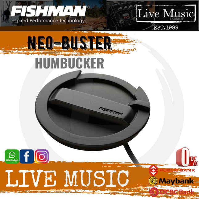 Fishman Neo-Buster Humbucker - Soundhole Acoustic Guitar Pickup and Feedback Buster