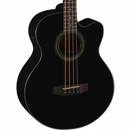 Cort SJB5F - Acoustic-Electric Bass Guitar Rosewood Fretboard with Gig Bag - Black (SJB 5F/SJB-5F)