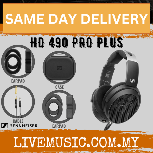Sennheiser HD 490 PRO Plus Openback Professional Headphone w/Extra Cable Carry Case ( HD490 PRO+ / HD490PROPlus )