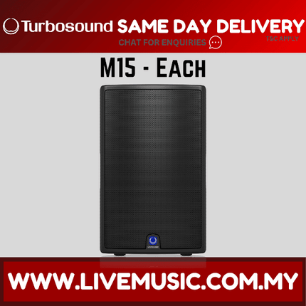 Turbosound Milan M15 1100-Watt 15" Powered Loudspeaker w/Wireless Mic, Speaker Stand And Cable - Pair ( M-15 / M 15 )