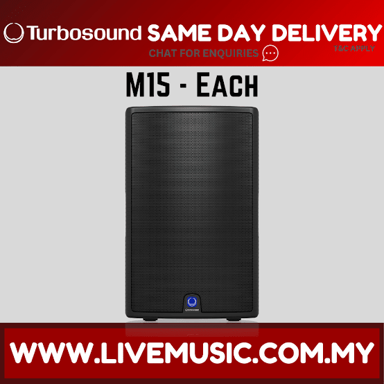 Turbosound Milan M15 1100-Watt 15" Powered Loudspeaker w/Wireless Mic, Speaker Stand And Cable - Pair ( M-15 / M 15 )