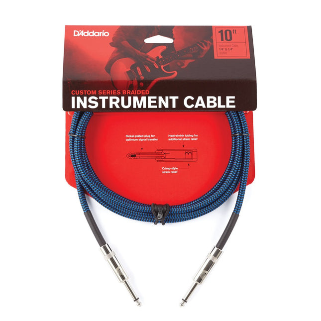 D'Addario Planet Waves PW-BG-20BU Braided Instrument Cable - 20 feet Blue (PWBG20BU/DAddario)