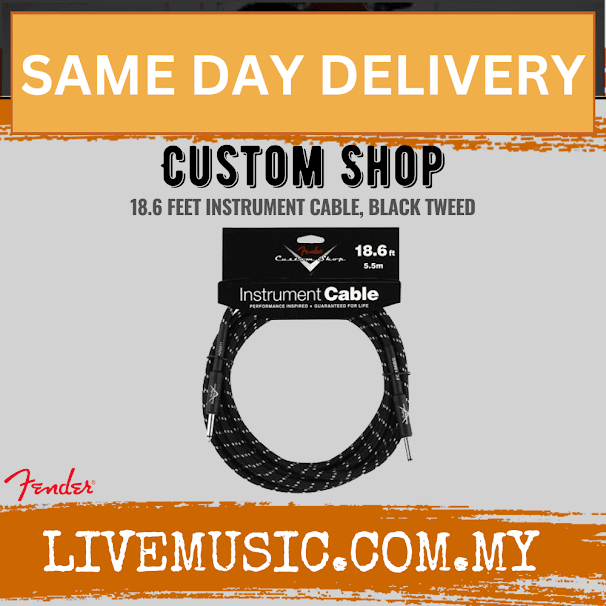 Fender Custom Shop Performance Series 18.6ft Instrument Cable - Black Tweed