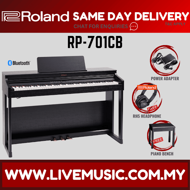 Roland RP-701 88-key Digital Piano with Stand, Bench, Headphone & Adaptor - Contemporary Black Finish ( RP701/RP 701)