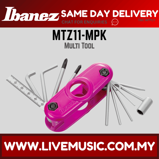 Ibanez MTZ11-MPK Quick Access Multi Tool, Metallic Pink ( MTZ11 MPK / MTZ11MPK )