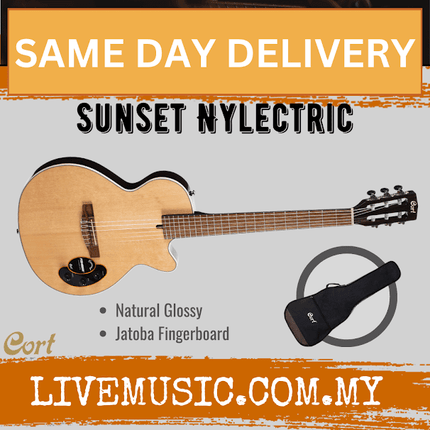 Cort Sunset Nylectric Guitar Jatoba Fretboard with Gig Bag - Natural Glossy