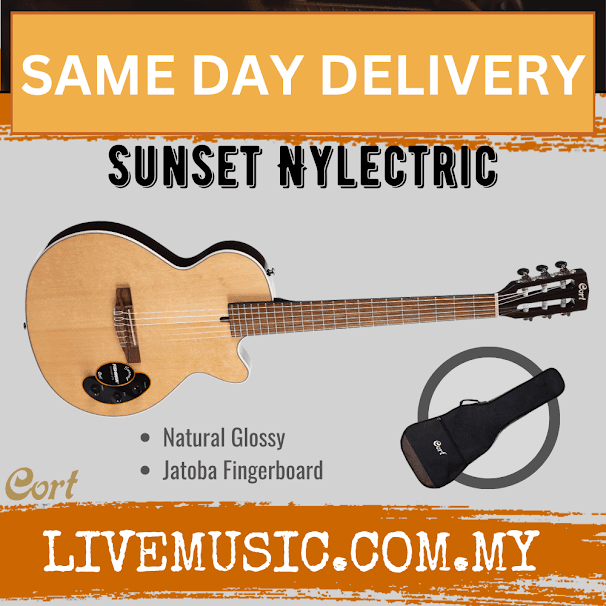 Cort Sunset Nylectric Guitar Jatoba Fretboard with Gig Bag - Natural Glossy