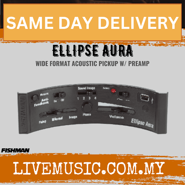 Fishman ELLIPSE AURA Wide Format Acoustic Pickup w/ Preamp (ELLIPSEAURA/ELLIPSE-AURA)