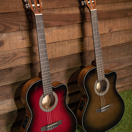 Cort Jade E Nylon Classical-Electric Guitar with Gig Bag - Dark Brown Burst (Jade-E/Jade)