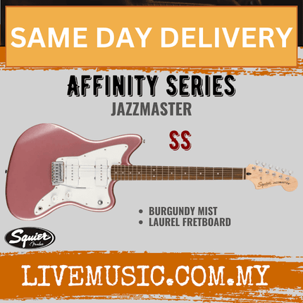 Squier Affinity Series Jazzmaster Electric Guitar, Laurel Fretboard - Burgundy Mist
