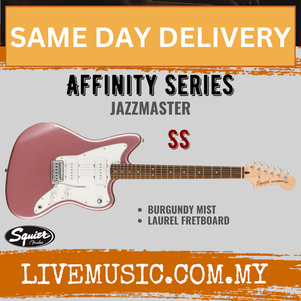 Squier Affinity Series Jazzmaster Electric Guitar, Laurel Fretboard - Burgundy Mist